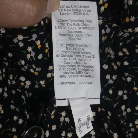 Madewell Women Button-Wrap Dress in Playground Posies Dress Size L Black Floral - Picture 10 of 16